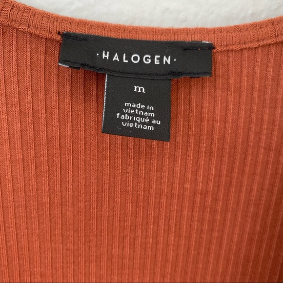 029. NWOT Halogen Ribbed Side Slit Open Button Front Long Maxi Sweater - Picture 7 of 12